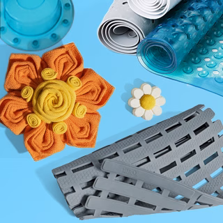 Discounted non slip weighted bath mat for textured bathtub