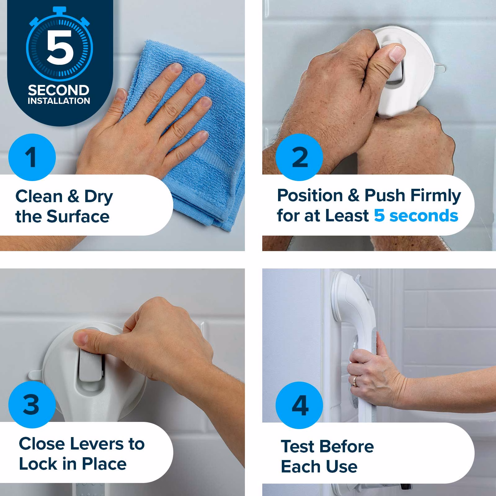 SlipX Solutions grab bar instructions