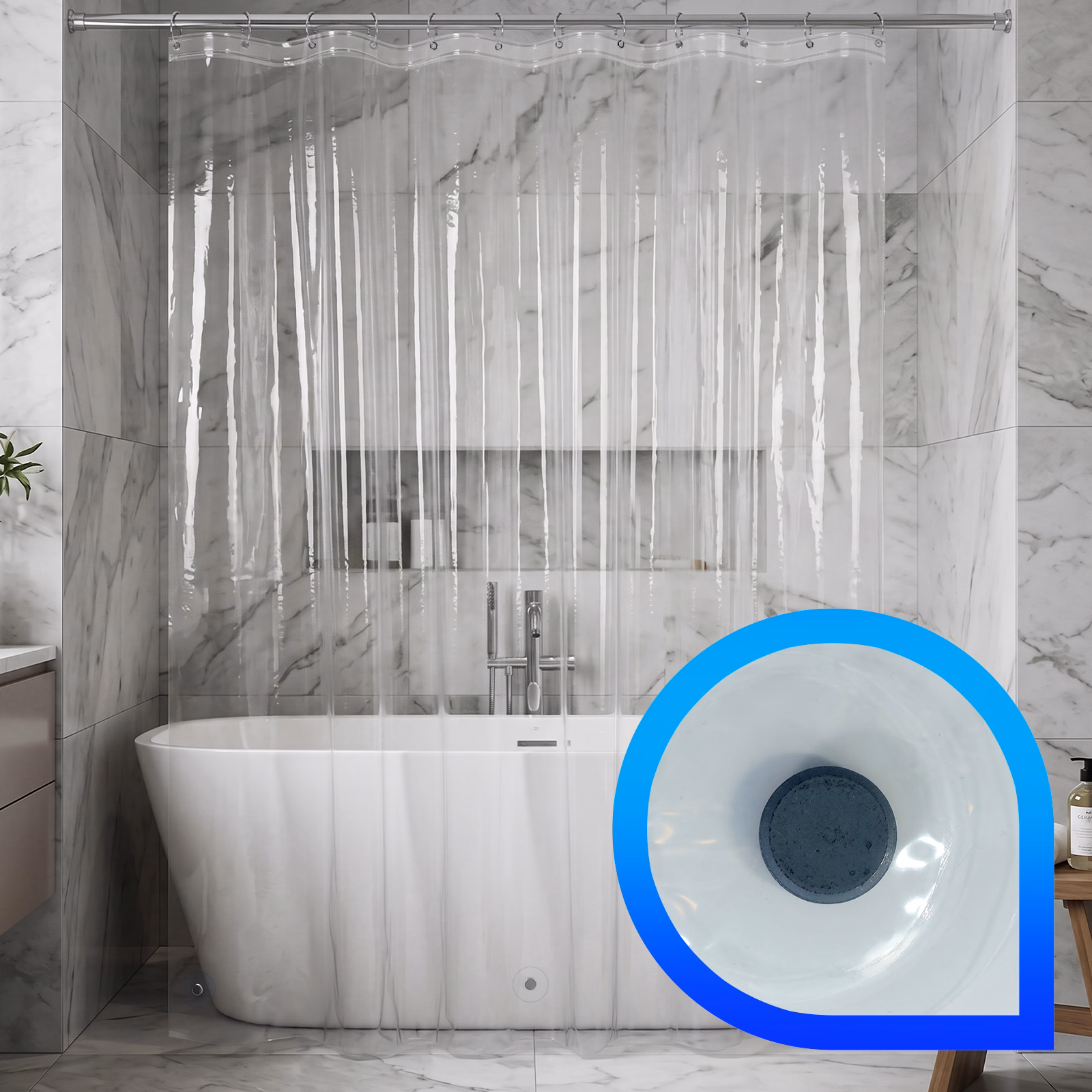 midweight clear shower curtain liner